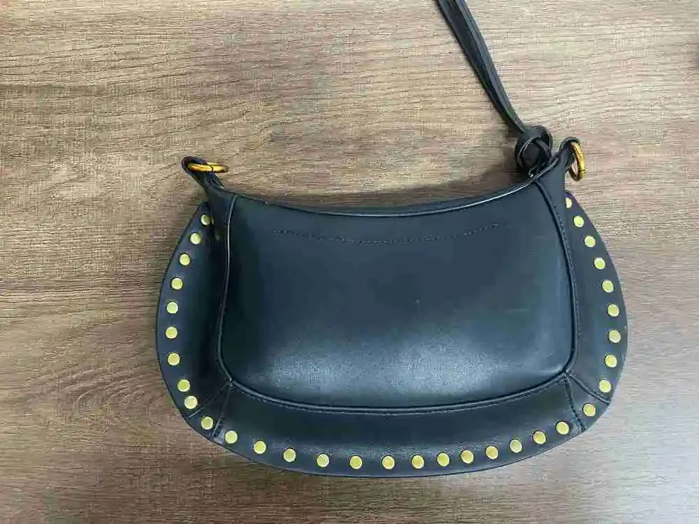 🔥 Isabel Marant Black Leather Crescent Hobo Bag Shoulder Purse